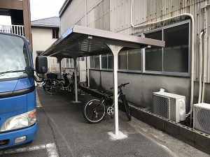 ヨド自転車置場 YOTCタイプ 一般地用　埋め込み式 YOTC-350　2連棟　奥行:7792mm×幅:2025mm　有効高:2204mm　11台用