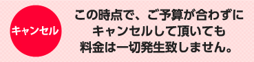 キャンセル・変更はＯＫです